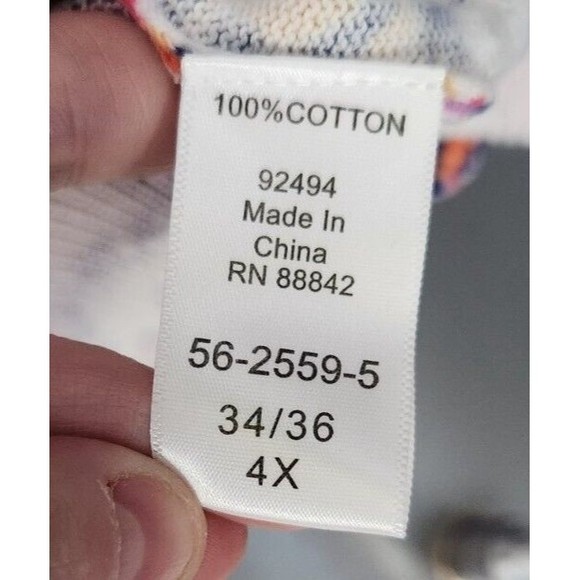 NEW Woman Within White Colorful Floral Short Sleeve Cardigan Sweater 4X 34/36 - Picture 8 of 10